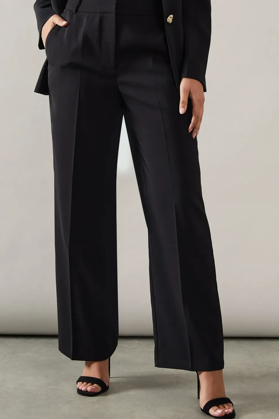 Petite High Waist Straight Leg Trouser