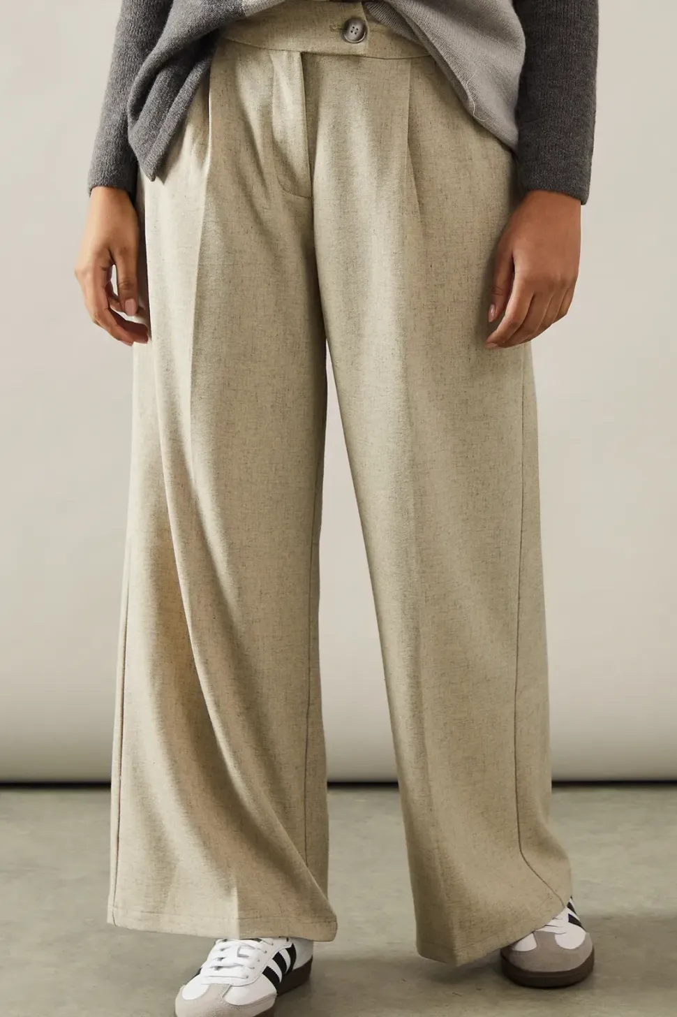 Petite High Waist Wide Leg Trouser