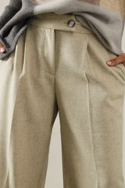 Petite High Waist Wide Leg Trouser