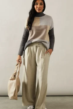Petite High Waist Wide Leg Trouser