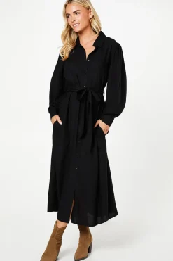 Petite Jacquard Midi Shirt Dress