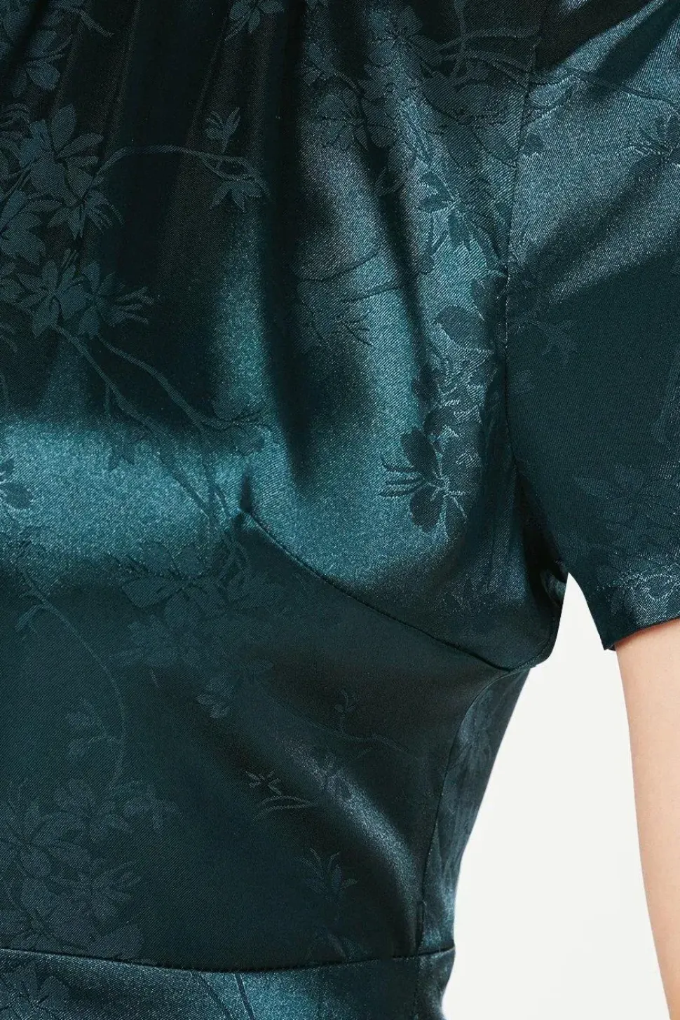 Petite Jacquard Satin Drop Hem Mini Dress