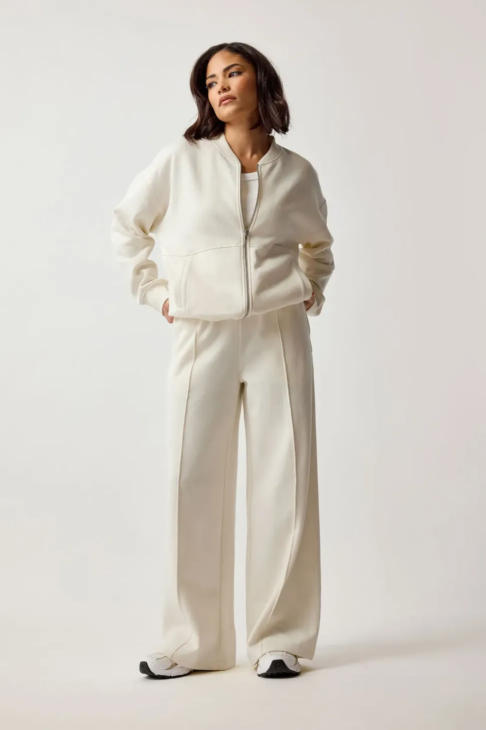 Petite Jersey Zip Bomber Jacket