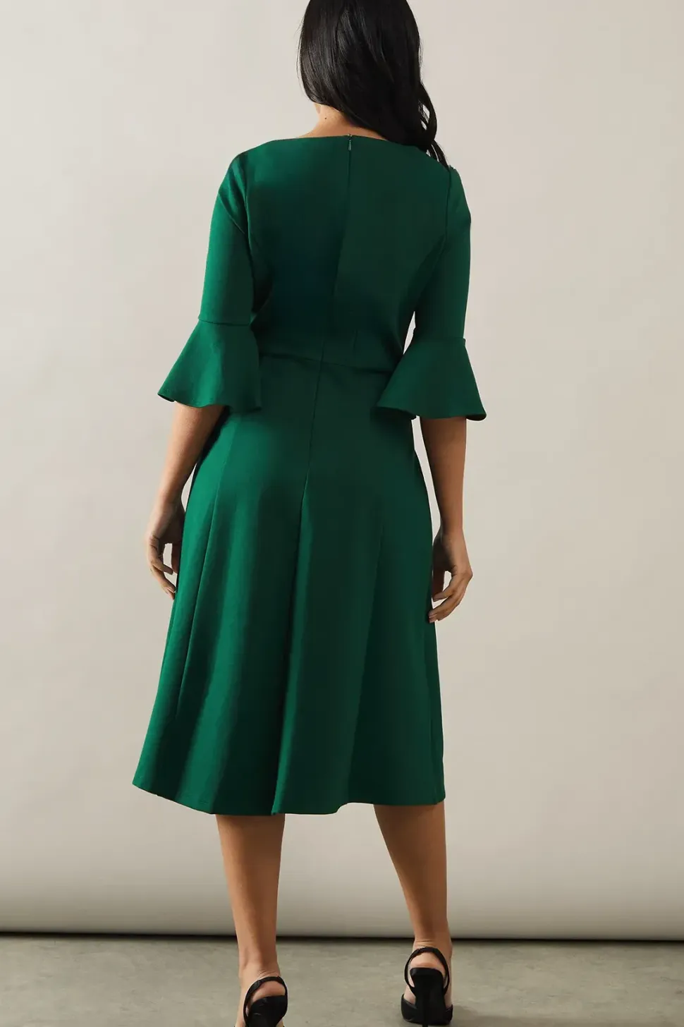 Petite Keyhole Detail Ponte Midi Dress