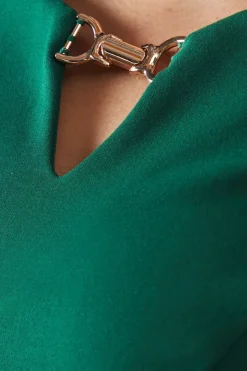 Petite Keyhole Detail Ponte Midi Dress