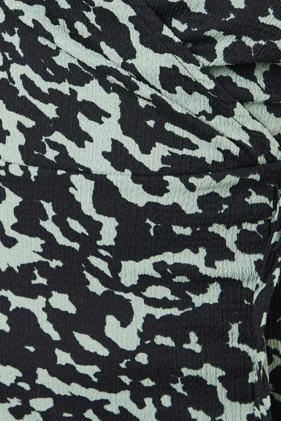 Petite Khaki Animal Wrap Mini Dress