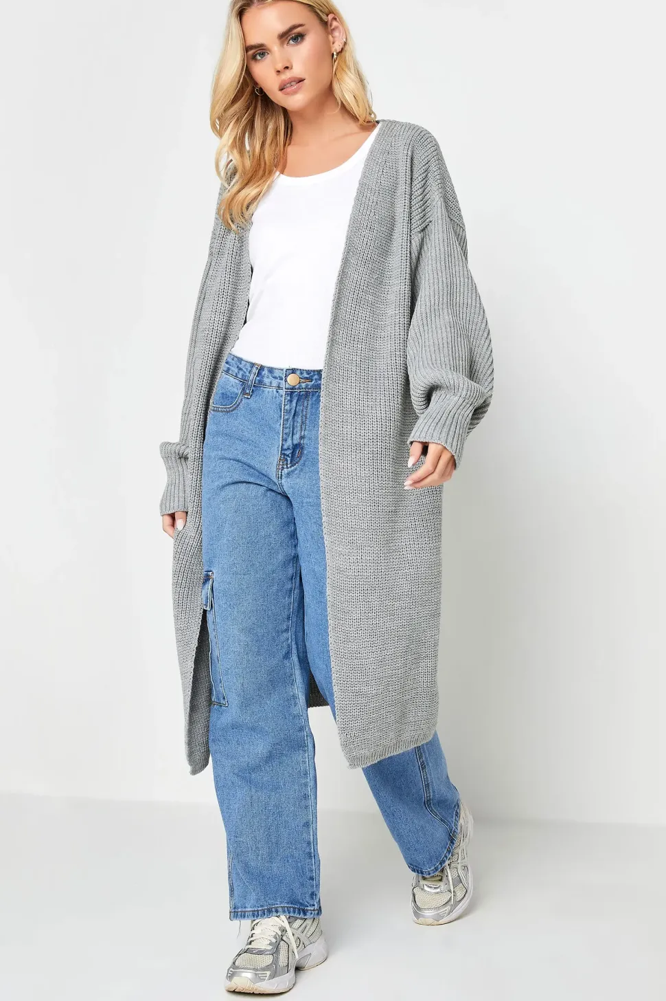 Petite Knit Balloon Sleeve Cardigan