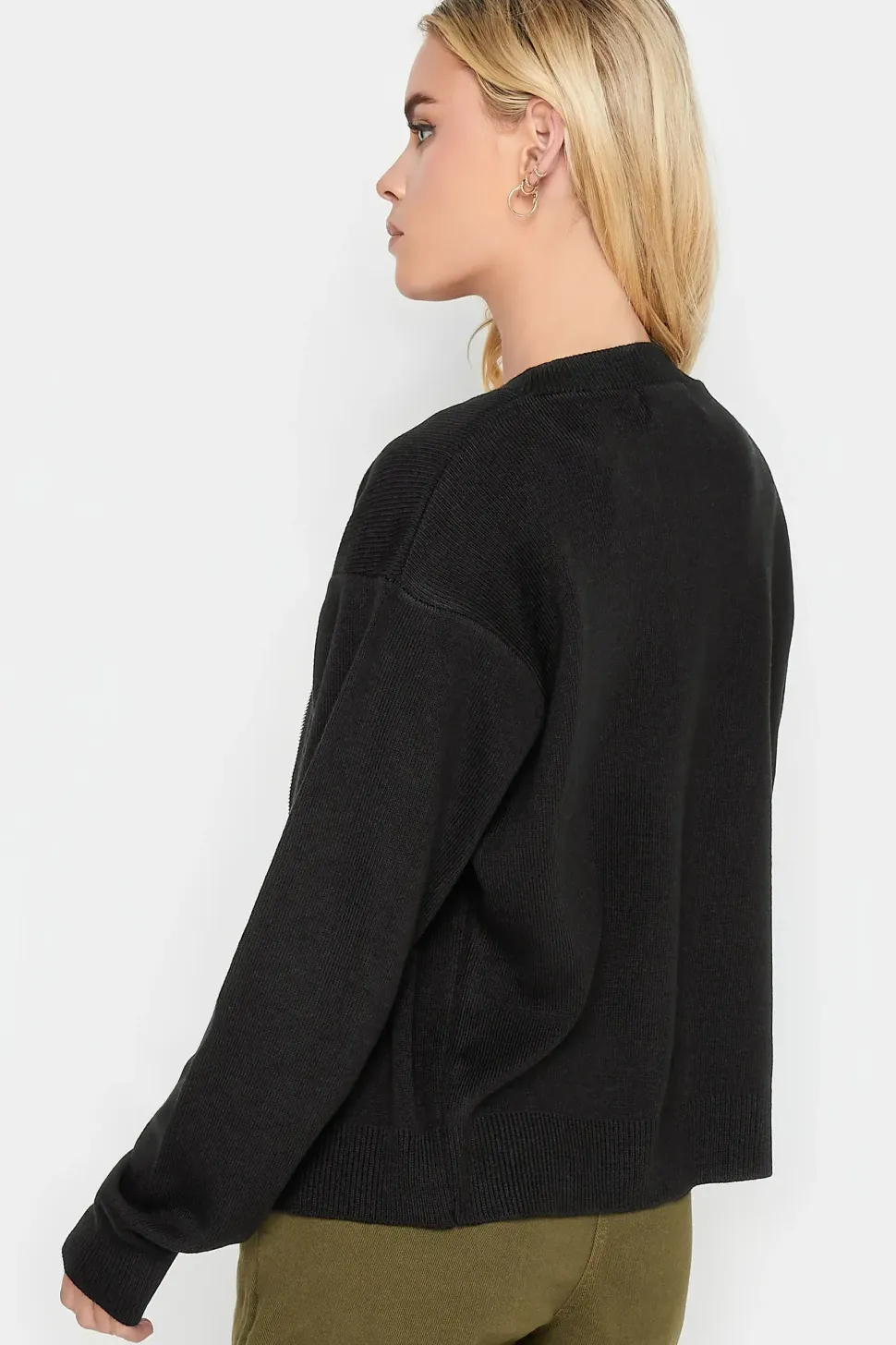 Petite Knitted Bomber Jacket
