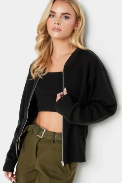 Petite Knitted Bomber Jacket