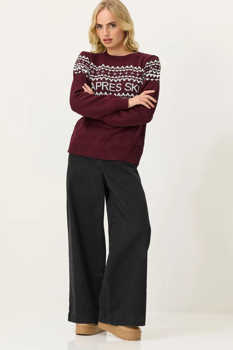 Petite Knitted Slogan Jumper