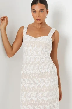 Petite Lace Pencil Midi Dress
