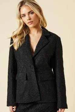 Petite Lace Single Breasted Blazer
