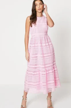 Petite Lace Sleeveless Midaxi Dress