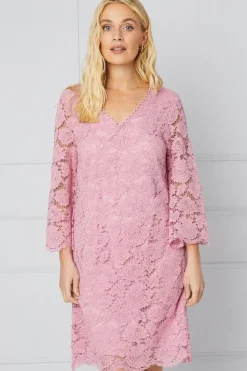 Petite Lace ¾ Sleeve Shift Dress
