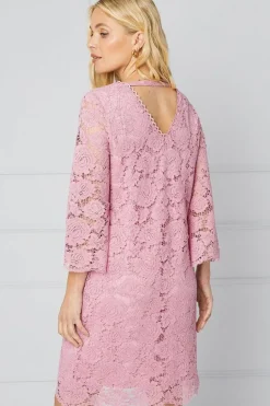 Petite Lace ¾ Sleeve Shift Dress