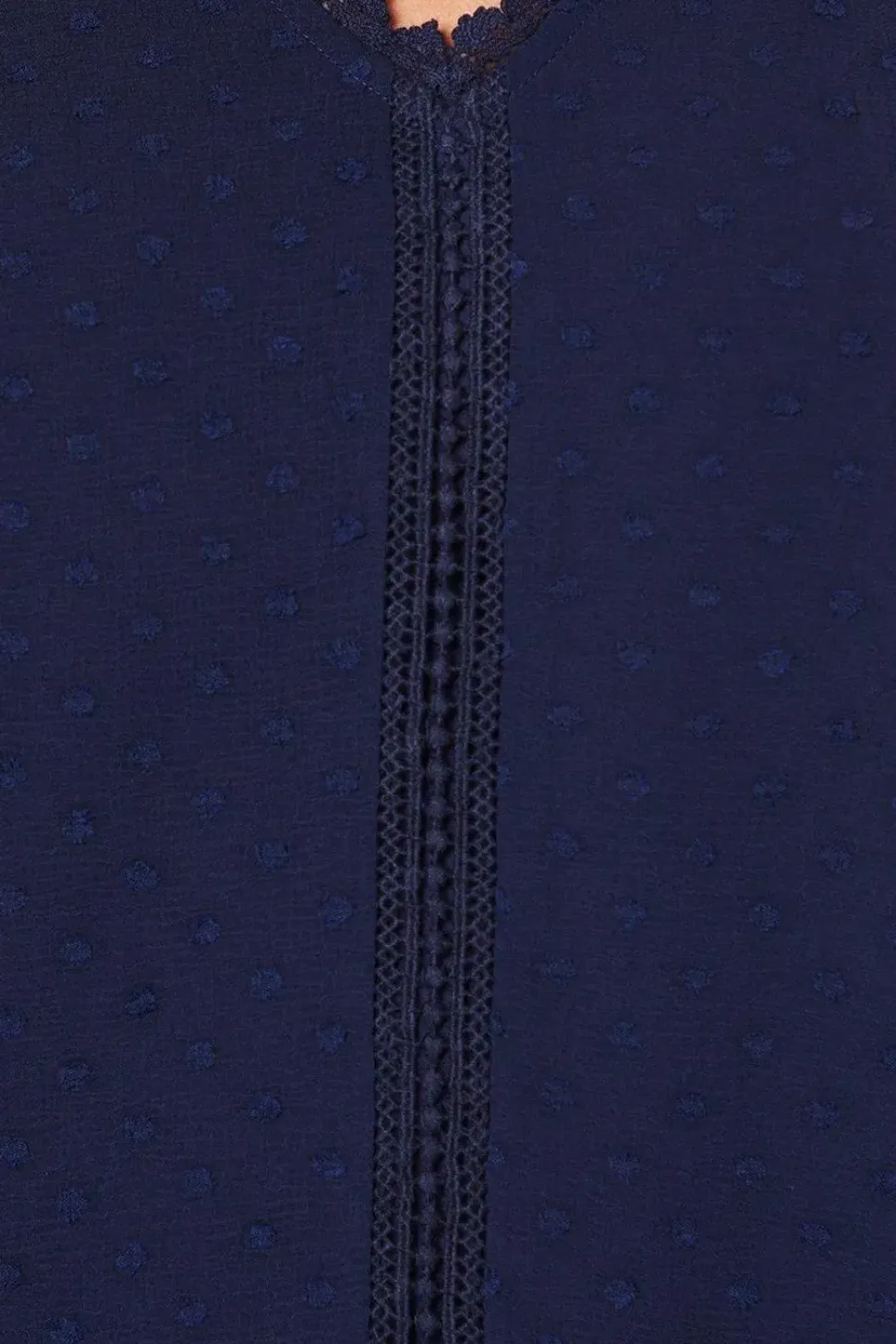 Petite Lace Trim Dobby Blouse