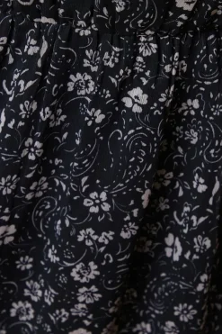 Petite Large Floral Chiffon Ruffle Midaxi Dress