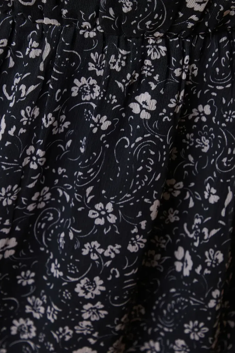 Petite Large Floral Chiffon Ruffle Midaxi Dress