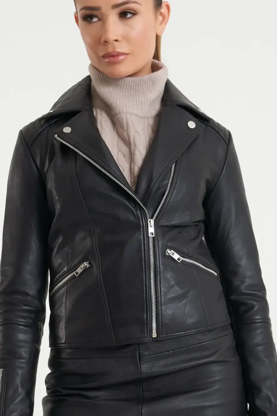 Petite Leather Biker