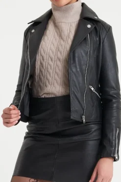 Petite Leather Biker