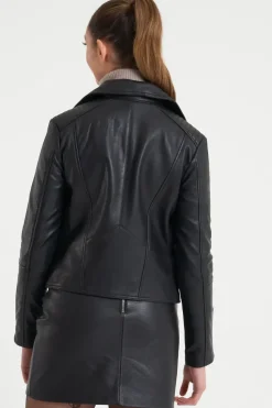 Petite Leather Biker
