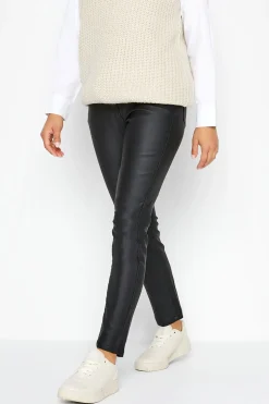 Petite Leather Look Jeans
