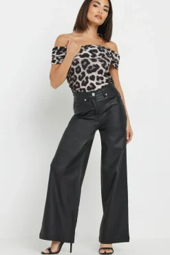 Petite Leopard Bardot Top