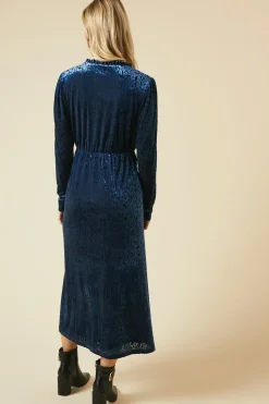 Petite Leopard Burnout Long Sleeve Midi Dress
