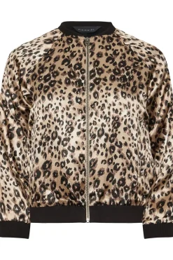 Petite Leopard Print Bomber