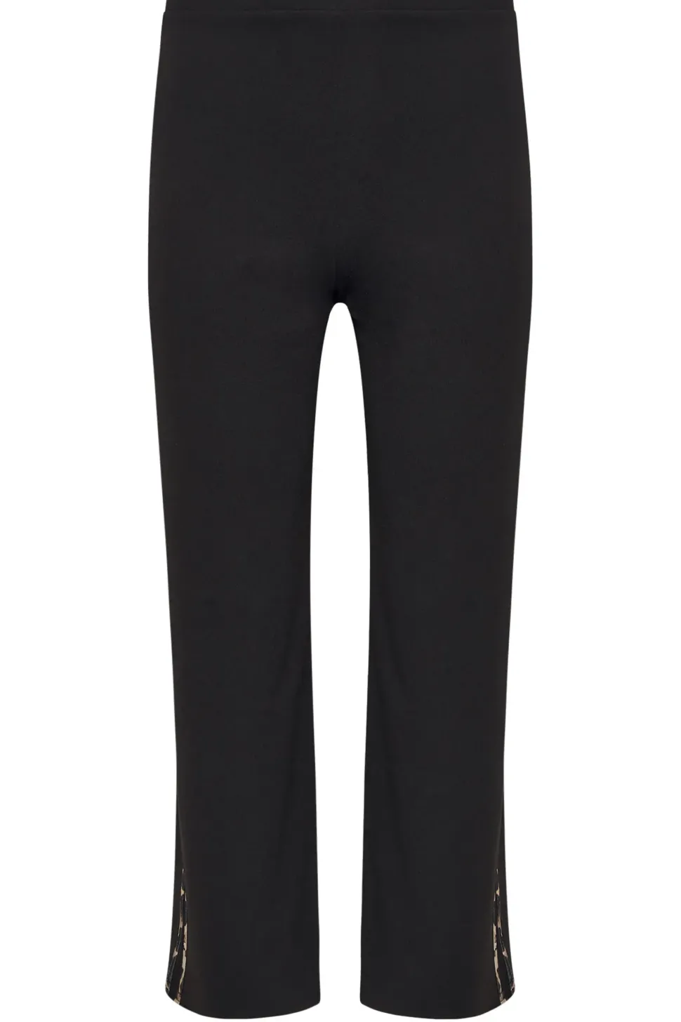 Petite Leopard Print Side Stripe Wide Leg Trousers