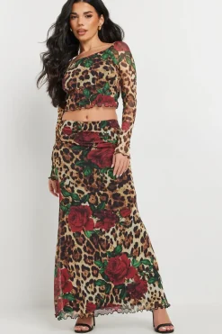 Petite Leopard Print Skirt