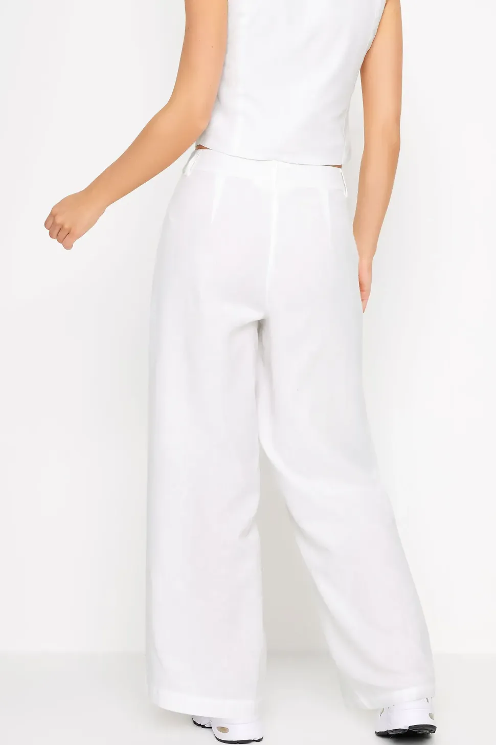 Petite Linen Wide Leg Trousers