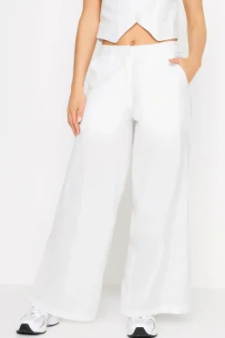 Petite Linen Wide Leg Trousers