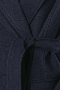 Petite Long Line Belted Coat With Splits