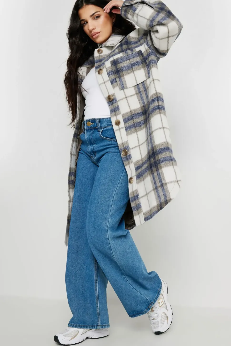 Petite Longline Printed Shacket