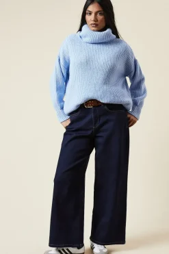 Petite Longline Roll Neck Chunky Jumper