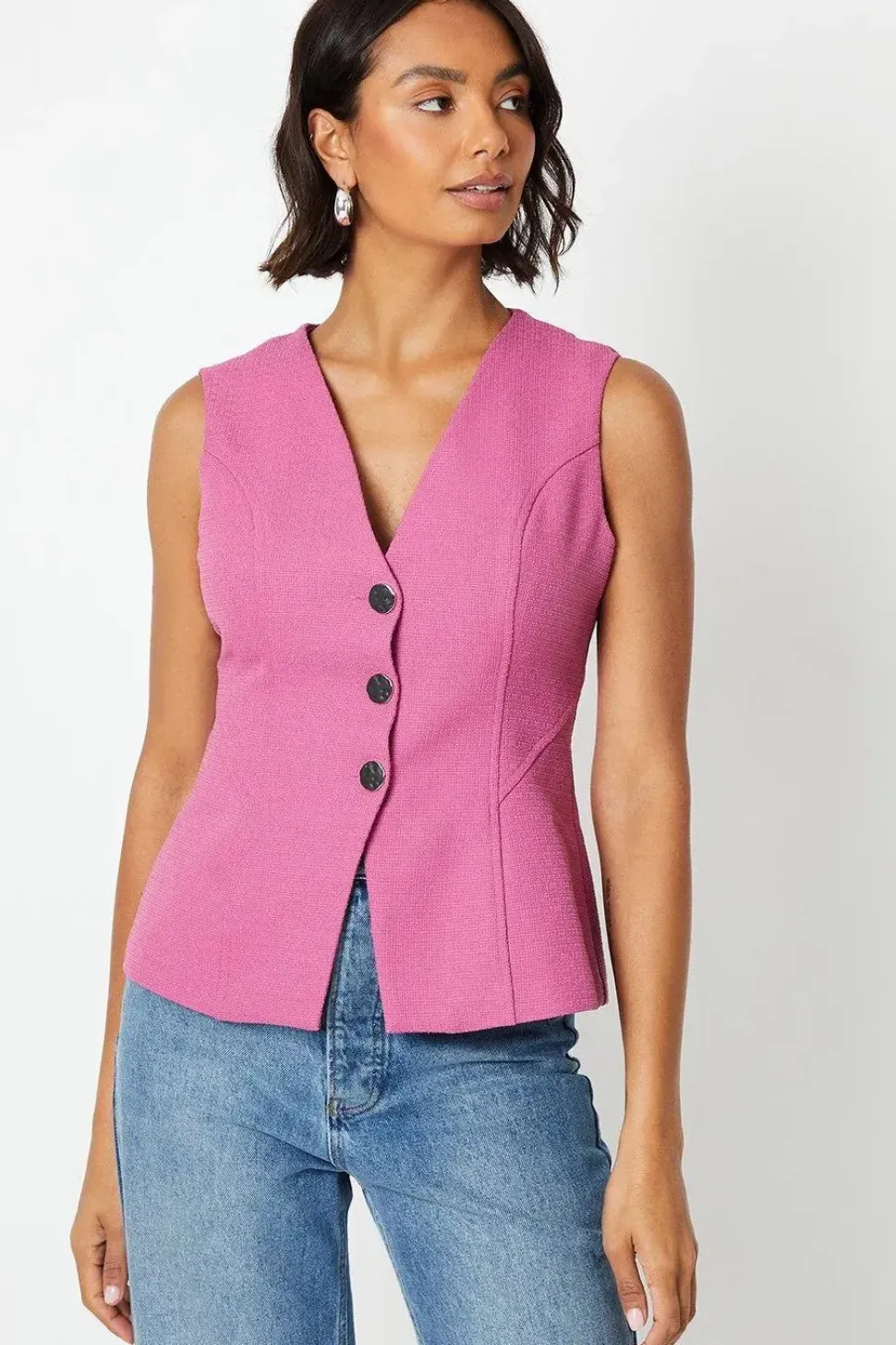 Petite Longline Tailored Sleeveless Blazer