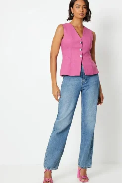Petite Longline Tailored Sleeveless Blazer