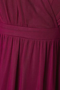 Petite Mesh Ruffle Midi Dress