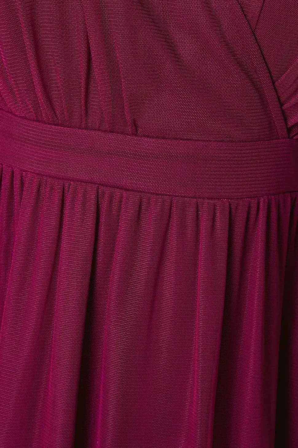 Petite Mesh Ruffle Midi Dress