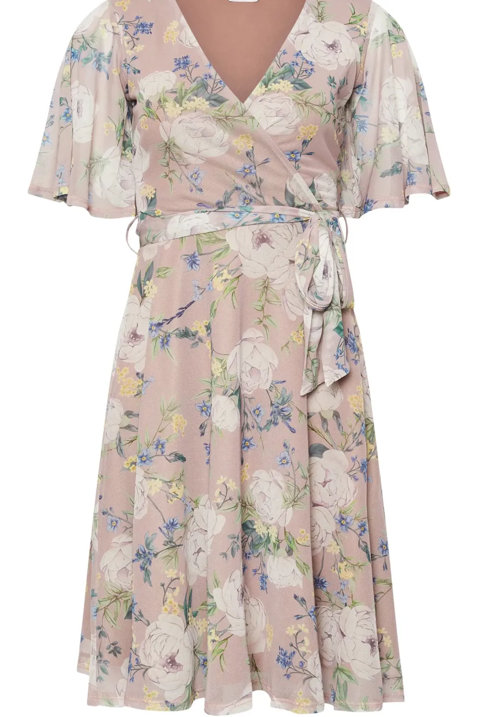 Petite Mesh Wrap Dress