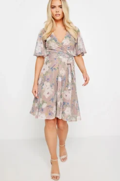 Petite Mesh Wrap Dress