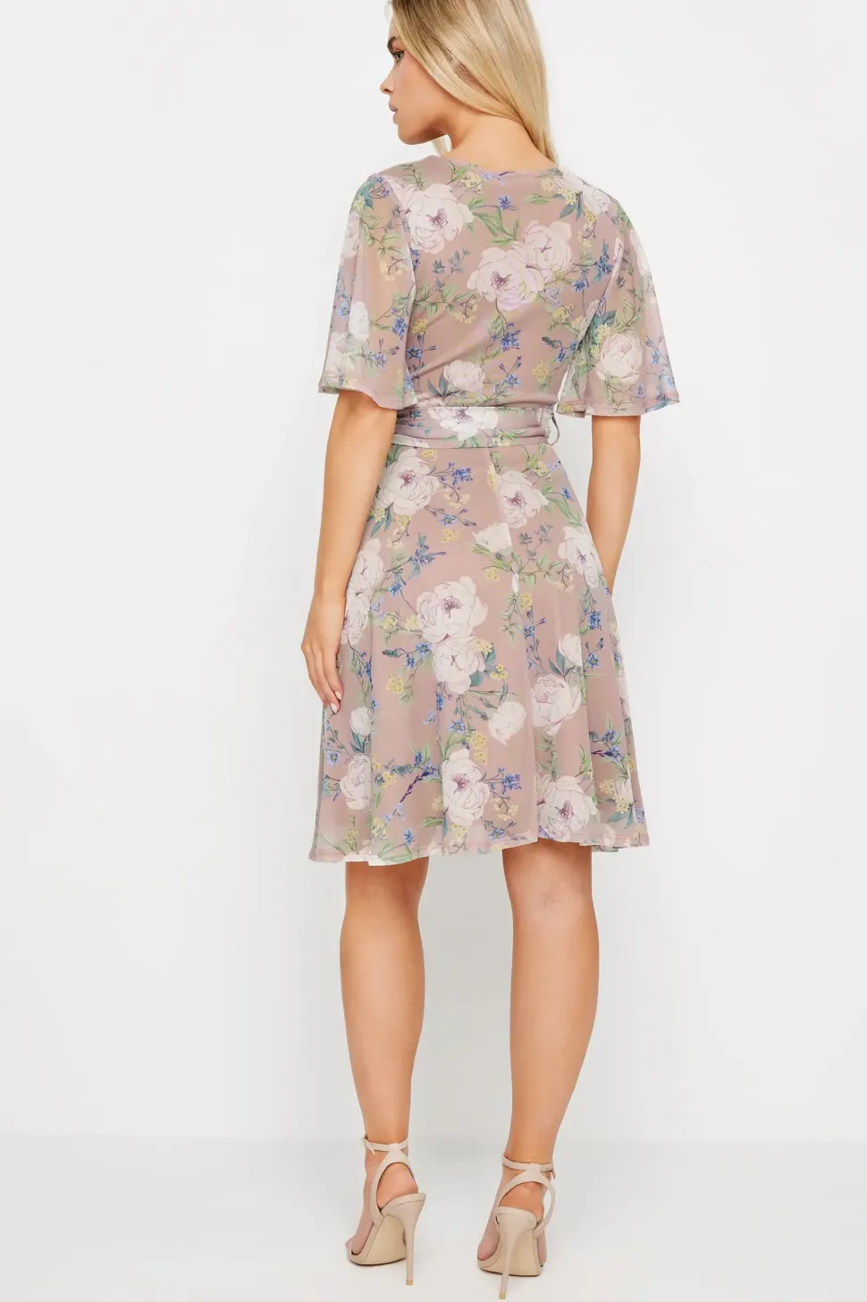 Petite Mesh Wrap Dress