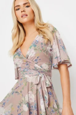 Petite Mesh Wrap Dress