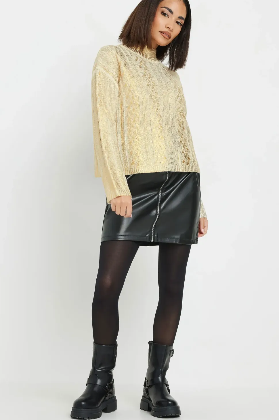 Petite Metallic Foil Jumper