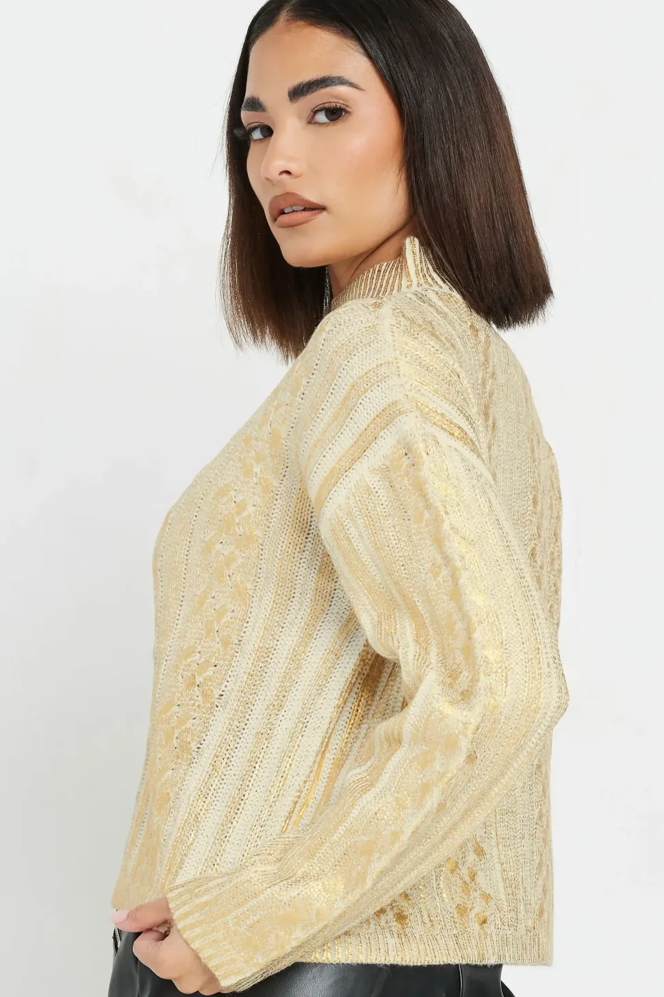 Petite Metallic Foil Jumper