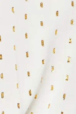 Petite Metallic Spot Tie Detail Blouse