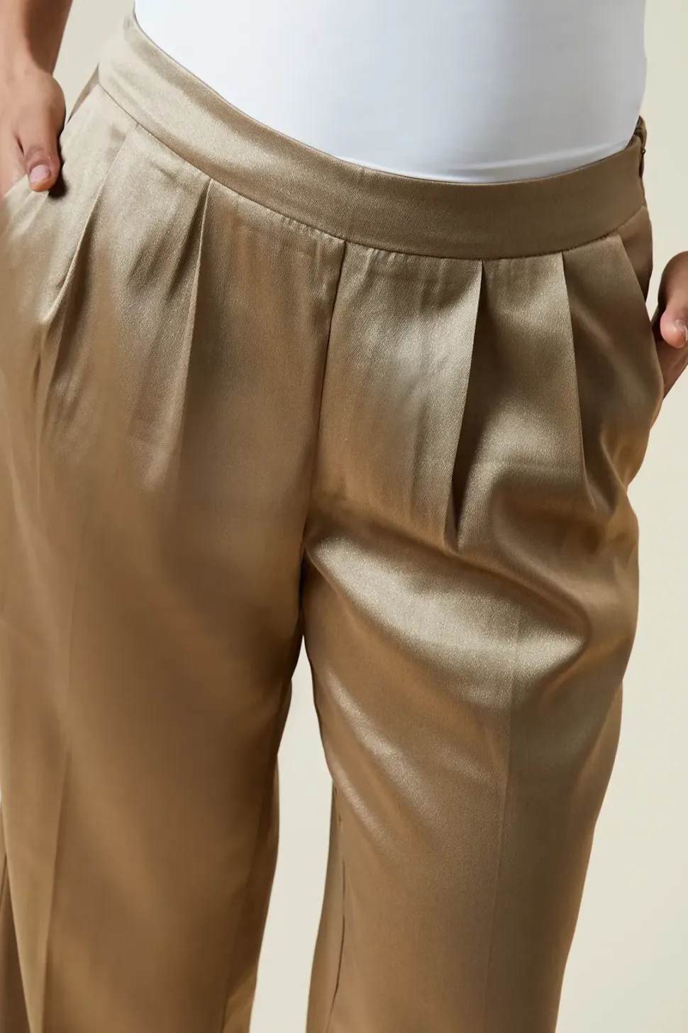 Petite Metallic Wide Leg Trouser