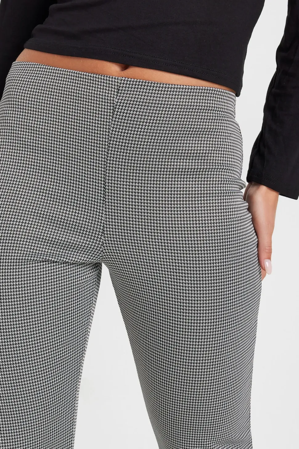 Petite Micro Dogtooth Kickflare Trousers