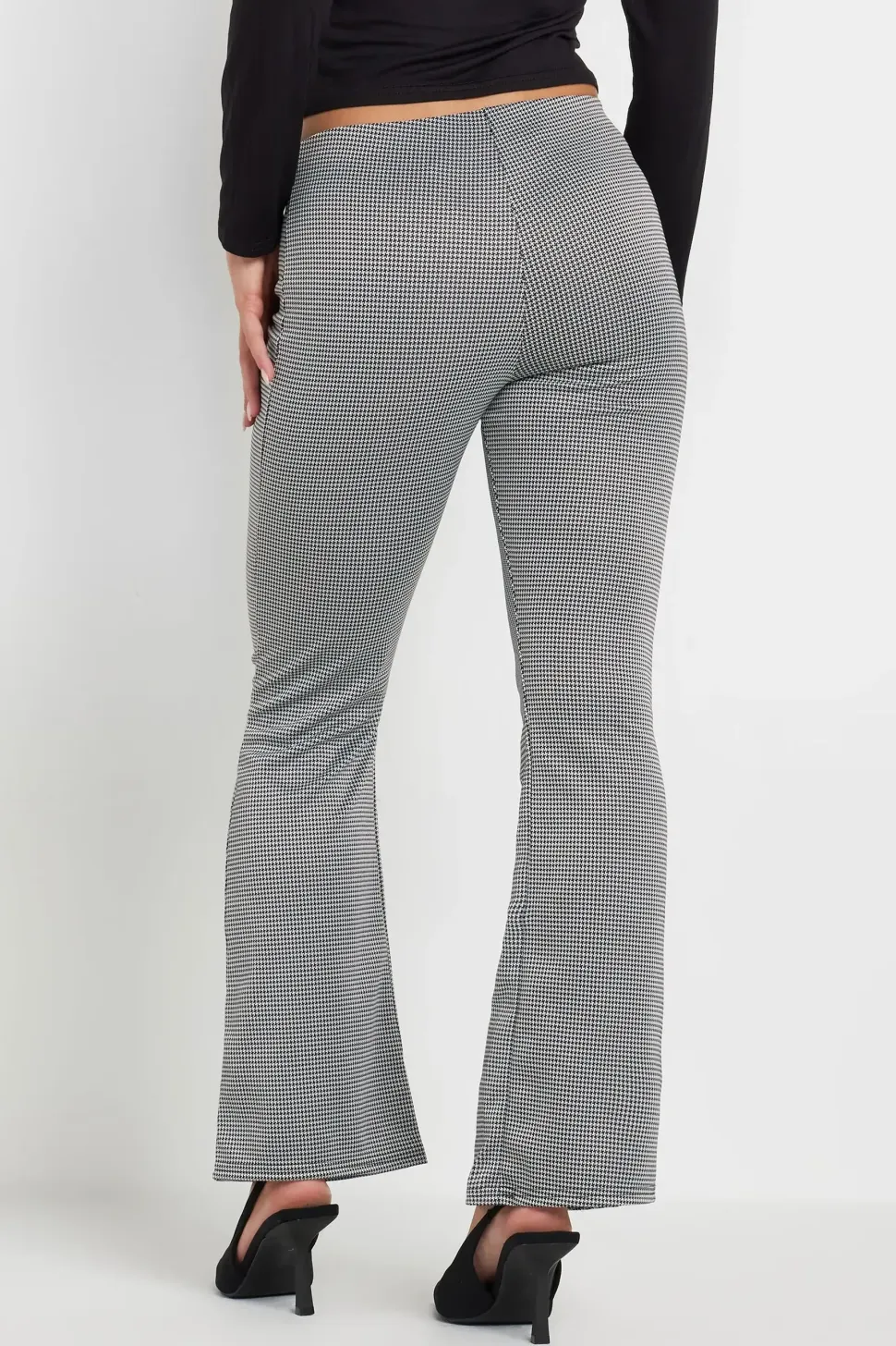 Petite Micro Dogtooth Kickflare Trousers